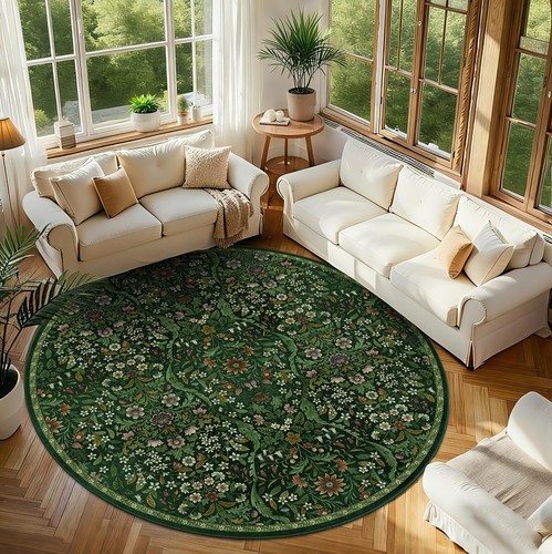Round rug 8ft floral circle - round,