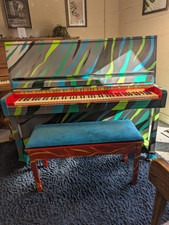 Unique Street Art 'Old Skool' Piano And Stool 