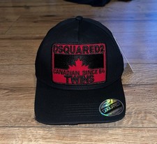 Dsquared2 Black Baseball Cap Red Dsquared Twins Logo
