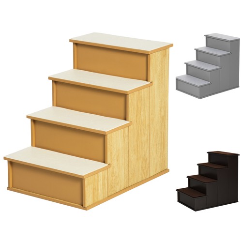 Pawhut step wooden pet - 4-step,