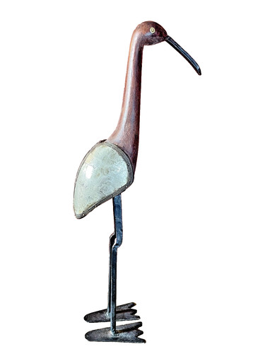 Vintage wooden heron - wooden,