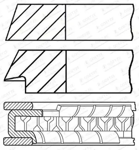 Piston ring set 102400 - piston,