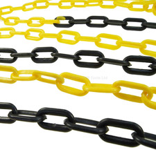 KATSU Plastic Chain Barrier 6 Meters 6mm x 6m Visible Black and Yellow 990938