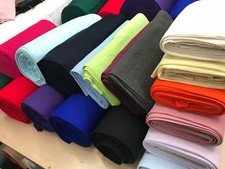 Plain Colour rib Tubular 37cm wide Ribbed CUFF CUFFING Cotton Jersey Fabric