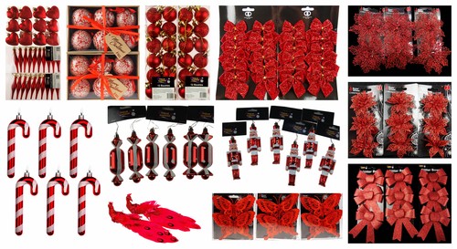 Red glitter christmas tree - red,