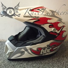 KBC X7 ALLOY RED WHITE MX MOTOCROSS MOTORBIKE MOTO-X HELMET RRP 179.99