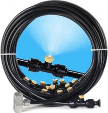 100FT Patio Misting System, 28 Nozzles, Brass Adapter, Garden Watering ?