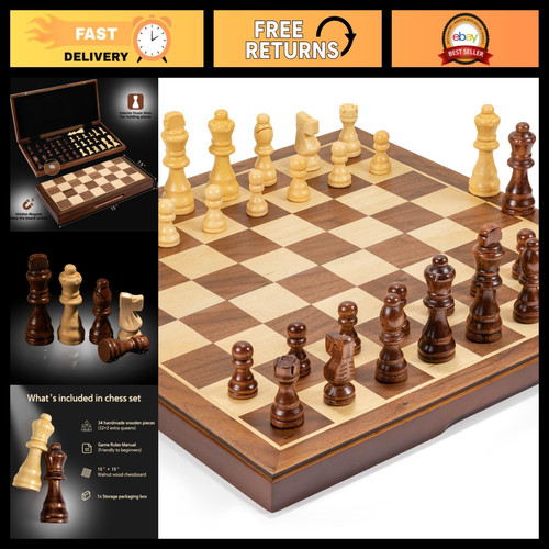 Handmade walnut chess set - walnut,