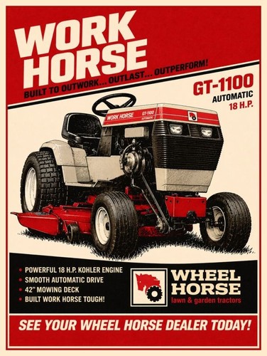Wheel horse 1100 work - horse,