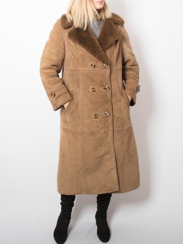 Vintage brown suede sheepskin - suede,