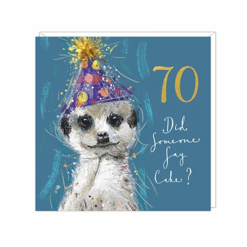 70th birthday card meerkat - 70th,