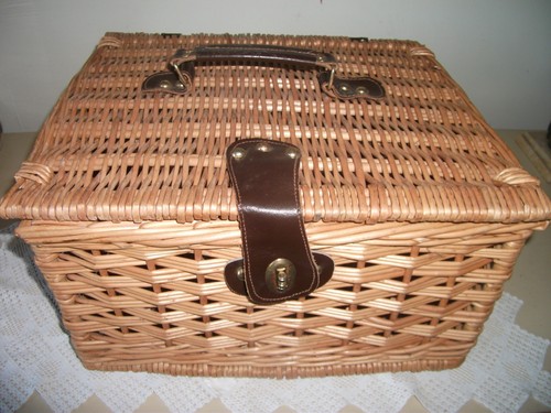 Wicker hamper picnic basket - hamper,