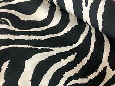 African Black & White Zebra Stripes Animal Print Fabric Linen Cotton 54'' Wide