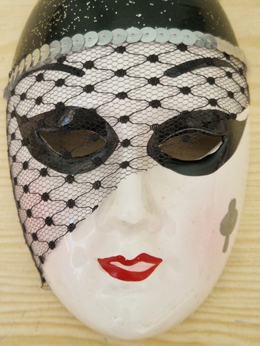Ceramic face mask wall - ceramic, mask,