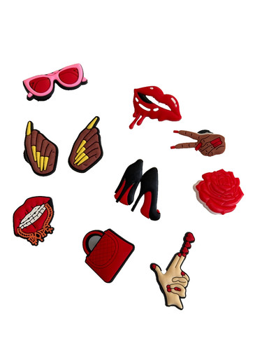 10pcs fashion crocs charms red - fashion,