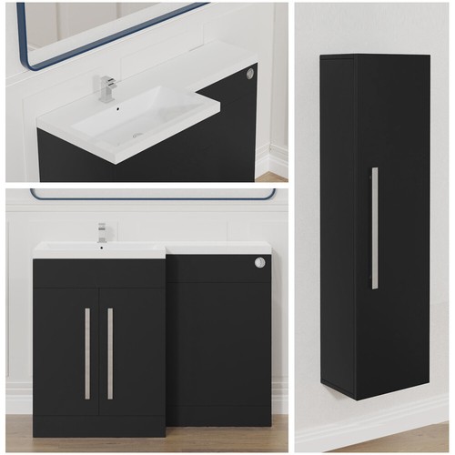 Bathroom shape matt black - bathroom, l-shape