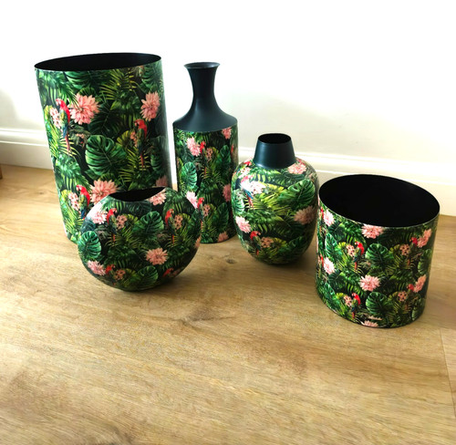 Tropic metal planter vase - planter,, xl