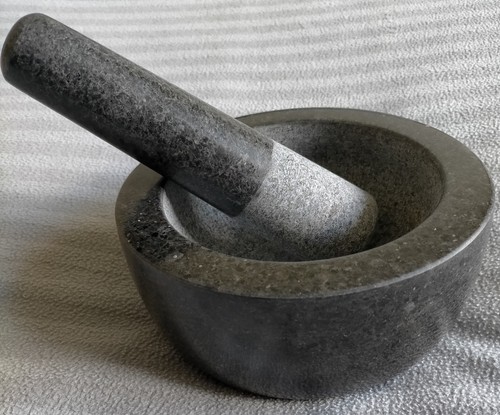 Granite mortar and pestle set - granite,