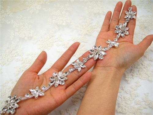 Rhinestone bridal dress chain - rhinestone,