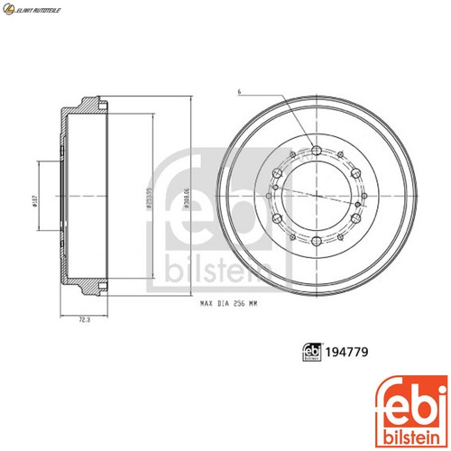 Brake drum 194779 - brake,