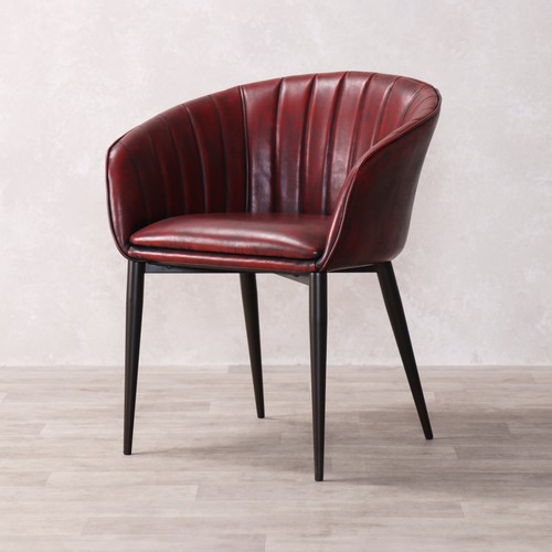 Red faux leather chair dining - red,