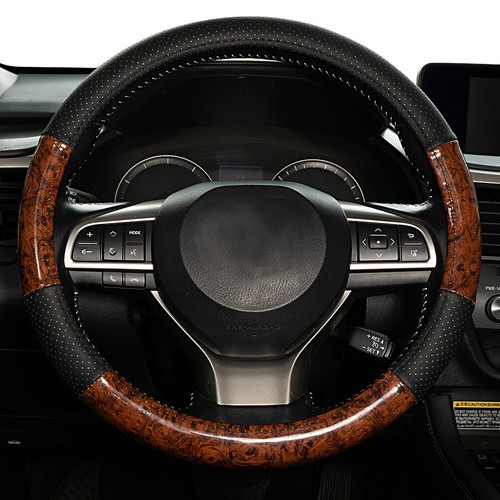 Wood grain car steering wheel - grain,