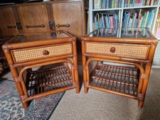 Pair Of Cane Rattan Bamboo