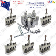 Quick Change T3 Tool Post Set With 5Pcs Standard Holders For Harrison Colchester