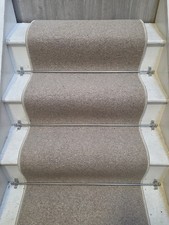 Stair Carpet Runner 6.5m / 60cm Wide / Upto 13 Steps 100% Wool - Beige - Berber