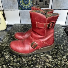 FLY LONDON  Red  Leather Ankle