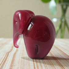 Ruby Red Glass Elephant