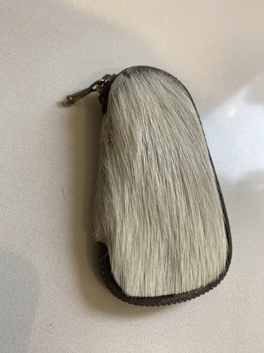 Unusual vintage cow hide key - cow,