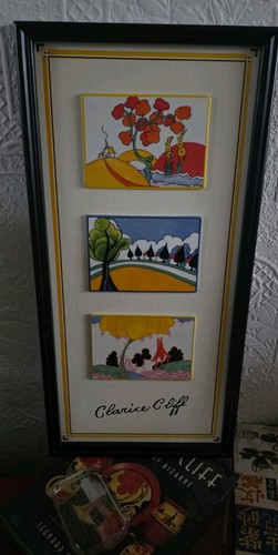 Clarice cliff framed tiles - cliff,
