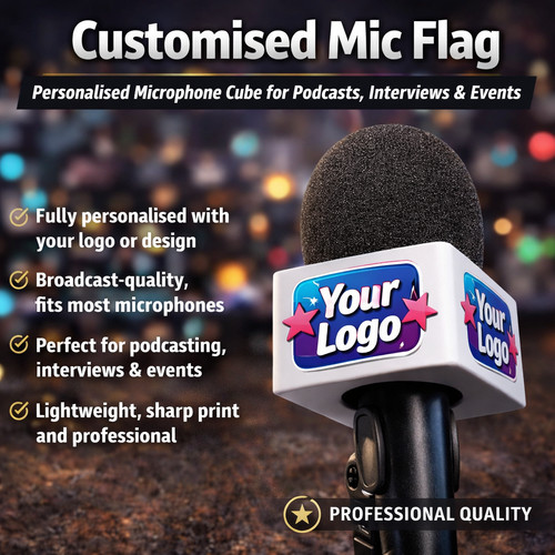 Customised mic flag - 🎤, –