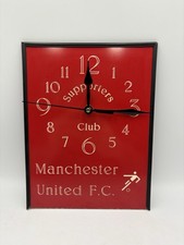 Vintage 1970s Manchester United Supporters Club 12hr Display Wall Clock WORKING