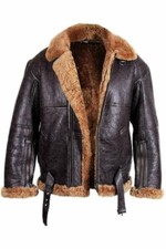 Mens Real Leather Bomber Fur