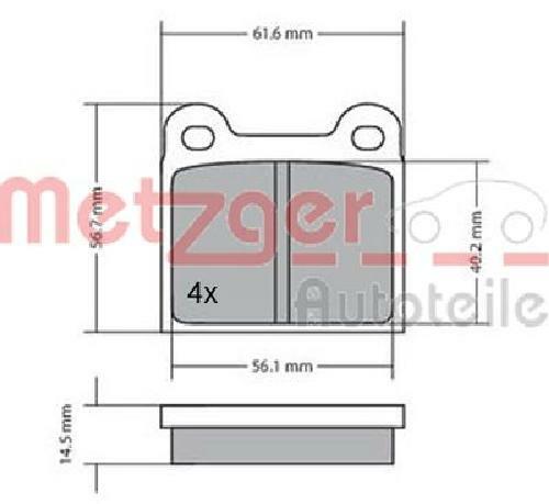 Original metzger brake - pad, set