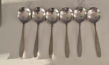 *RARE* 6 X Oneida Campden soup spoons 17.5cm Welch Mellor Cutlery old hall