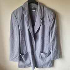Dressage by Paul Costelloe 100% Silk Blazer Jacket – Size L– Light Grey –Vintage