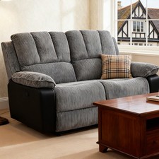 2 Seater Electric Lounge Chair W/ Massage & Heating Function Fabric Lounge Chair