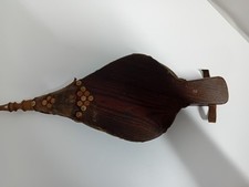 Antique Fire Bellows Wood Brass And Leather Well Used Condition Working