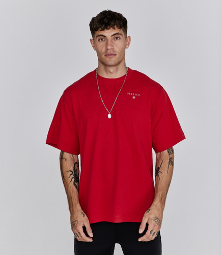 Siksilk mens red oversized - mens,