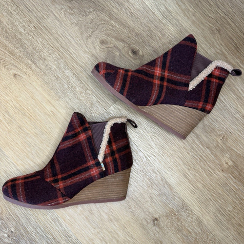 Toms burgundy plaid faux - burgundy,