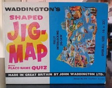 VINTAGE WADDINGTONS JIG-MAP SOUTHERN EUROPE No.428 w. place names quiz