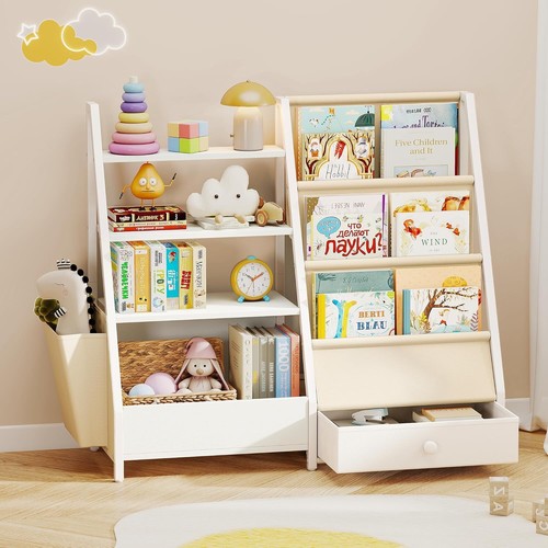 Kids montessori bookshelf with - montessori,