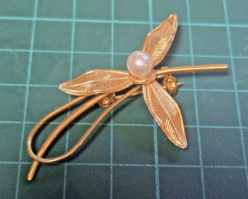 Vintage gold tone etched - tone,