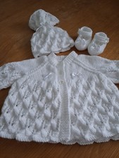 Hand-knitted Matinee Set Coat