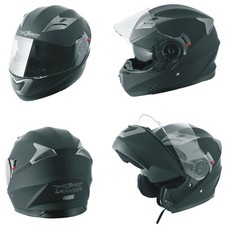 Casco Modulare Apribile Moto Touring Sport Visiera Parasole Nero opaco