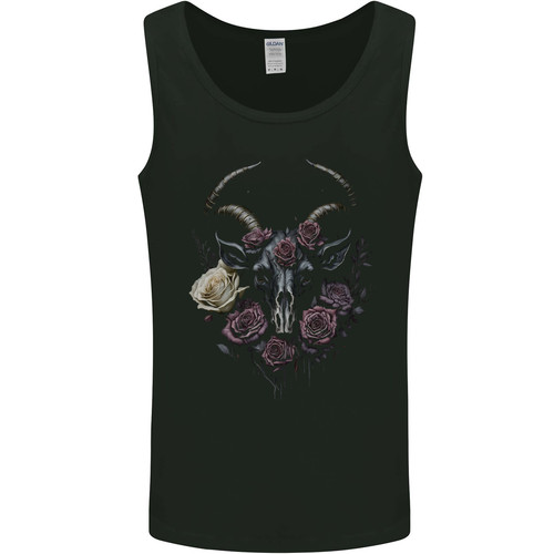 Goat skull with roses - skull,