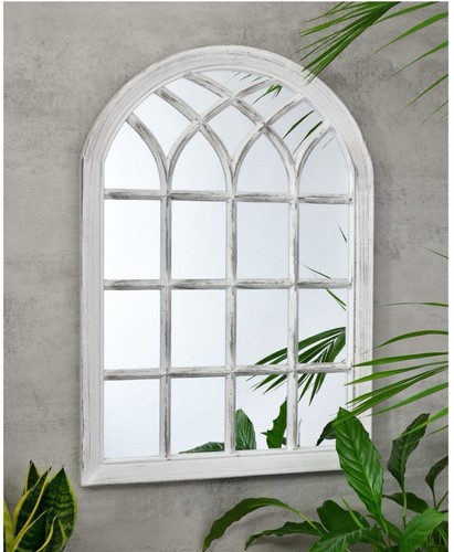Arched garden mirror white - arched,